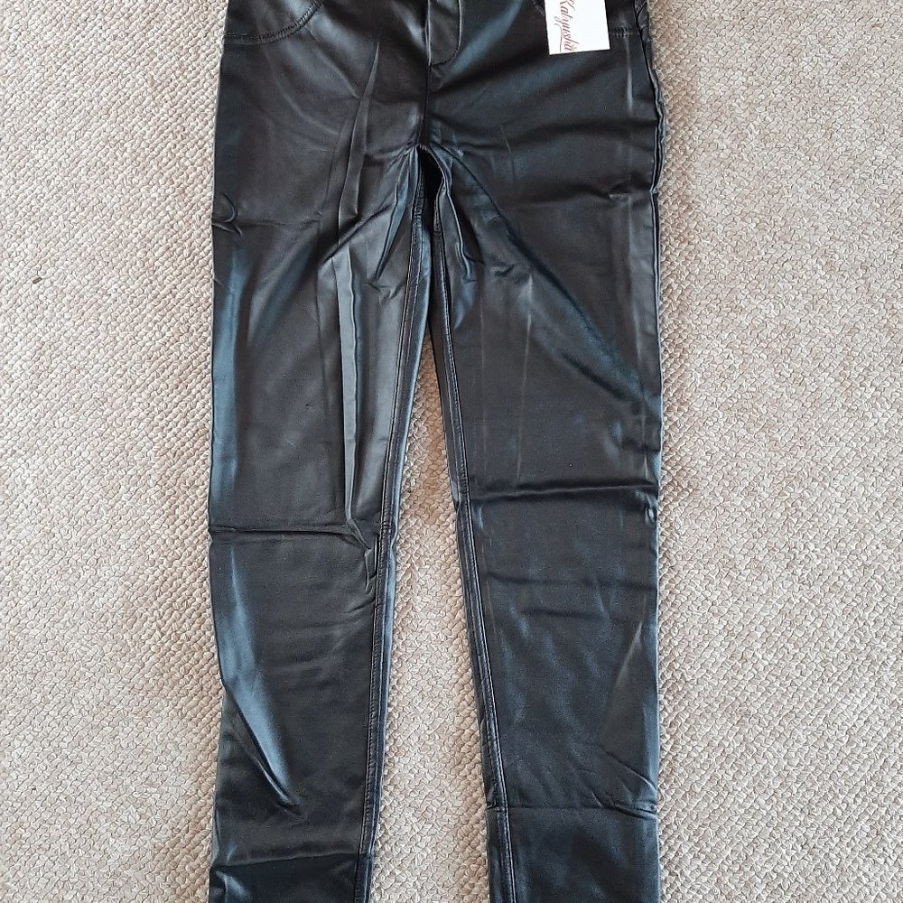 New Warm Leather Scrunch Back Leggings Pants - Picture 13 of 15